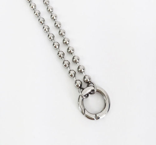 Ball Chain Stainless steel Mini Clip Clasp Necklace 46cm